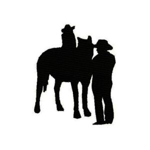 957 - Vaquero y niño en caballo