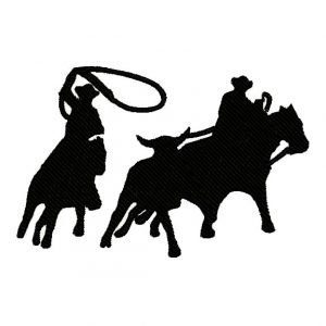 958 - Vaqueros enlazando toro