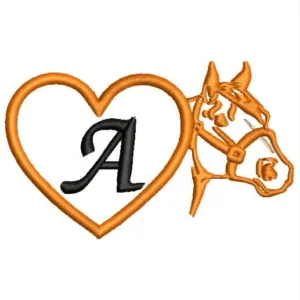 1053 - Caballo Corazon con inicial personalizada