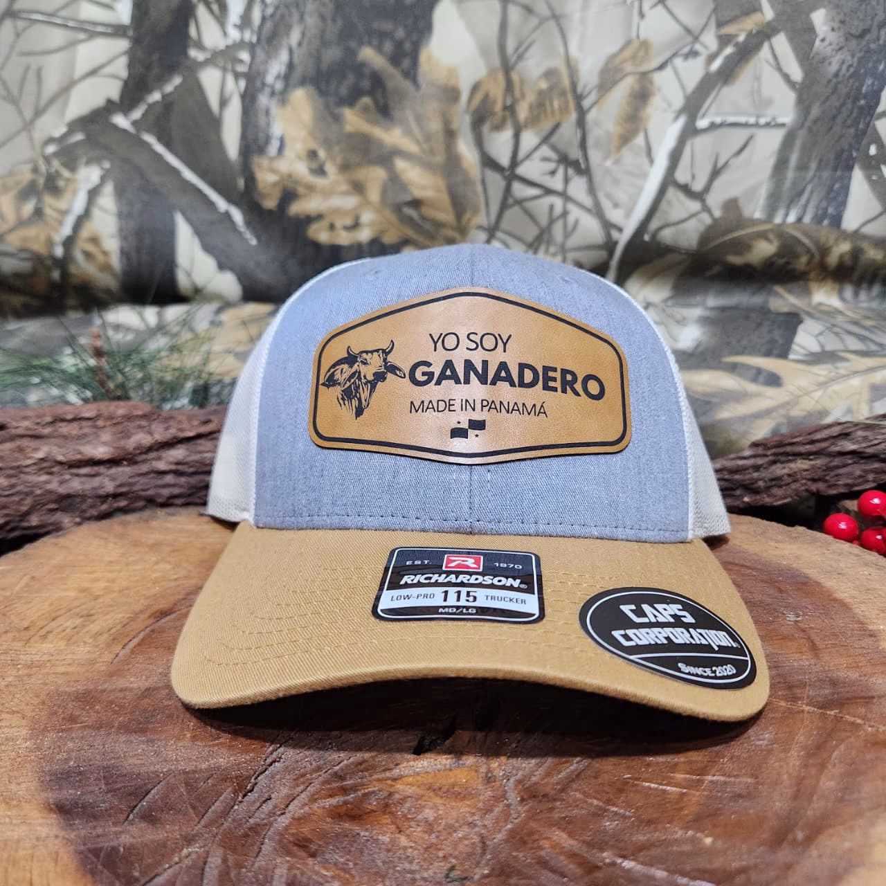 Gorra Richardson – Mostaza/gris /crema-Yo soy Ganadero